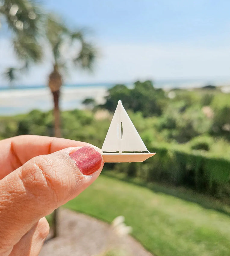 Dollhouse Miniature Sailboat, 1:12 Scale Mini Boat, Mini Beach Decor, Dollhouse Sailboat, Dollhouse Decor, Mini Decor