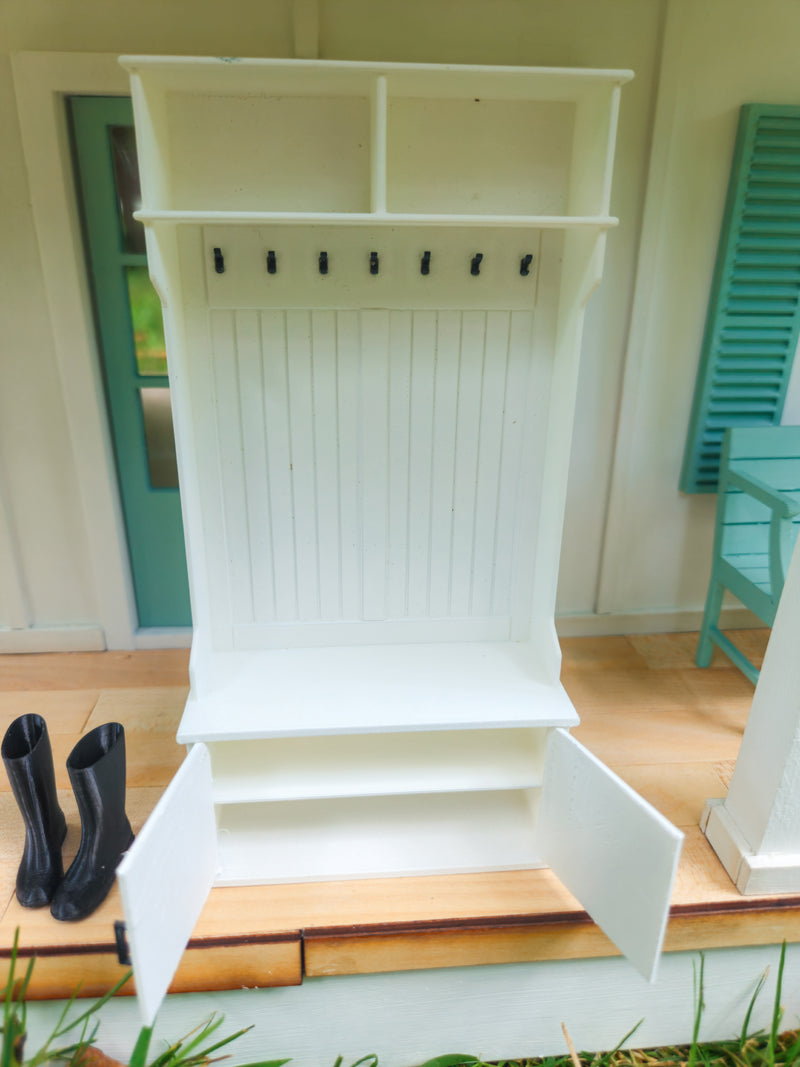 Dollhouse Miniature Entryway Cabinet, Dollhouse Cabinets with Opening Doors, Mini Decor, Dollhouse Accessories, Mini Cabinet, 1:12 Scale