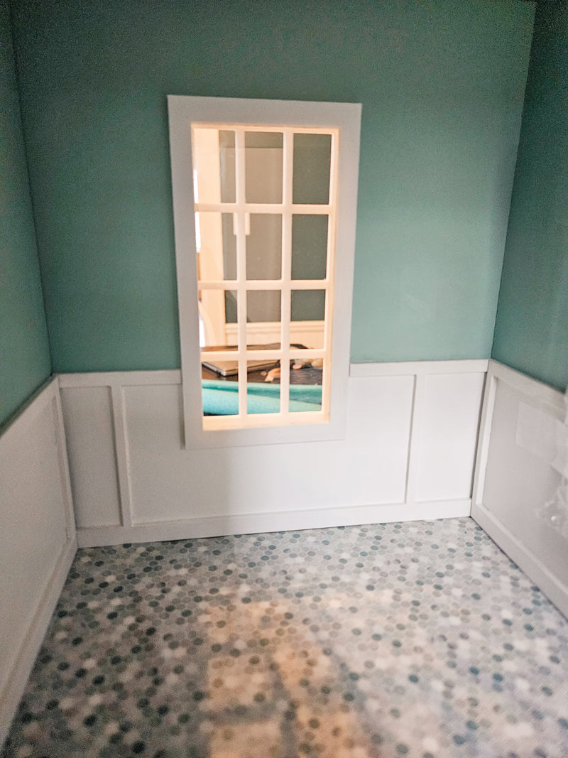 Dollhouse Window (Unpainted), Mini Window, 1:12 Scale Dollhouse Decor