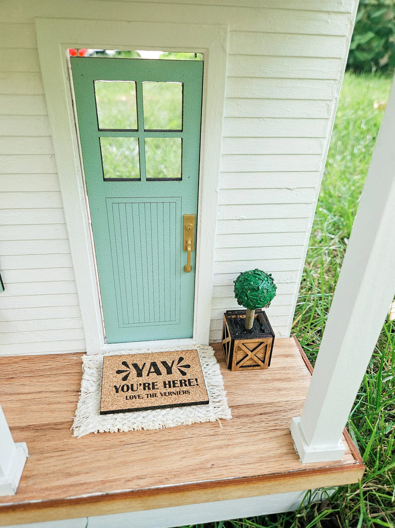 Dollhouse Miniatures Custom Woven Welcome Mat, Miniature Door Mat, Door Rug, Dollhouse Textiles, 1:12 Scale