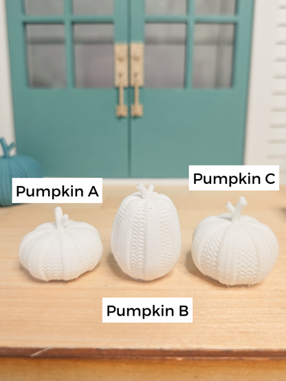 Dollhouse Miniature Wicker Pumpkins (Small), Dollhouse Pumpkins, Mini Fall Decor, Dollhouse Accessories, 1:12 Scale