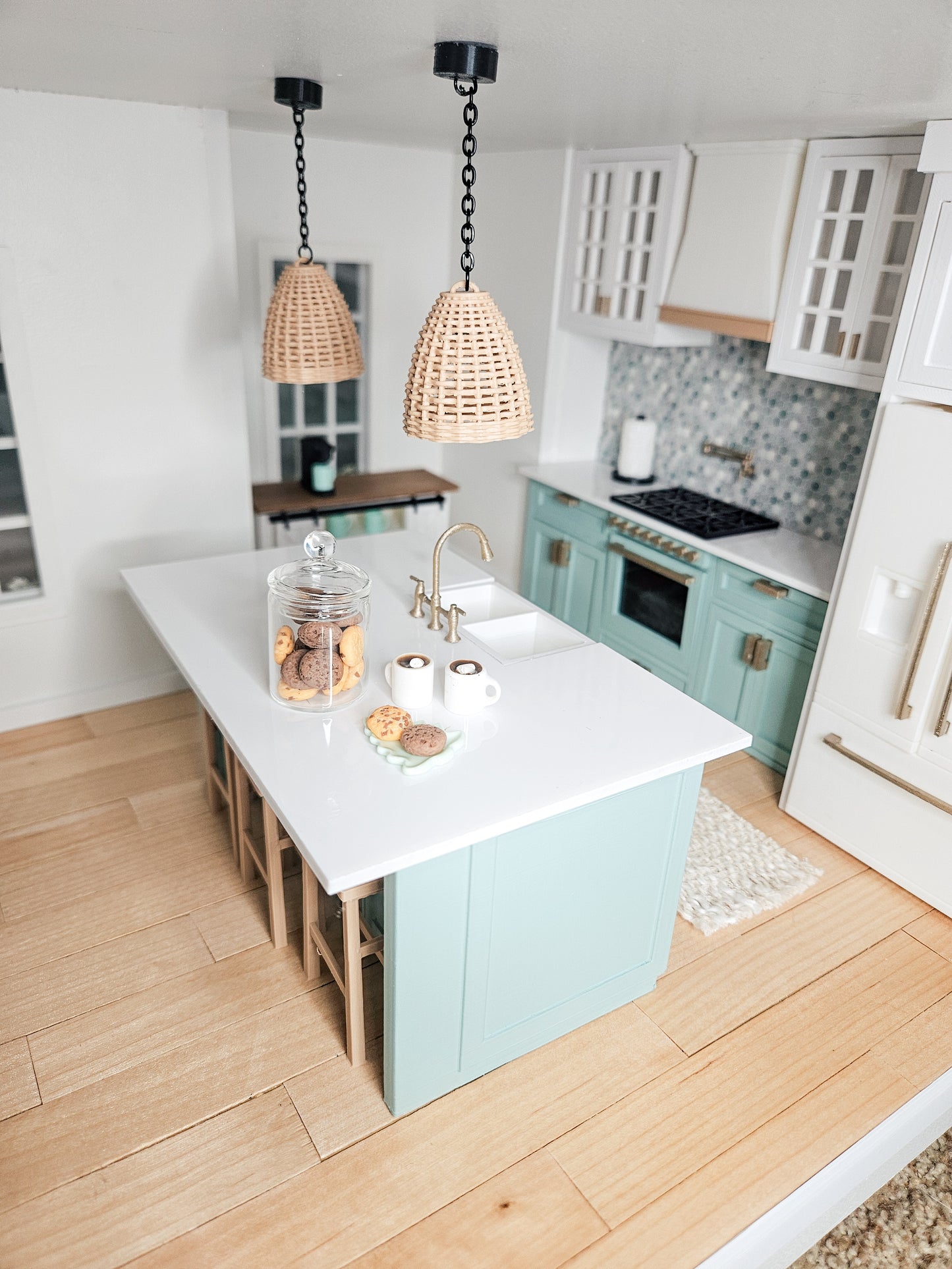 Dollhouse Kitchen Island with Sink (Unpainted), Mini Island for Your Dollhouse Kitchen, Dollhouse Island, 1:12 Scale Mini Kitchen
