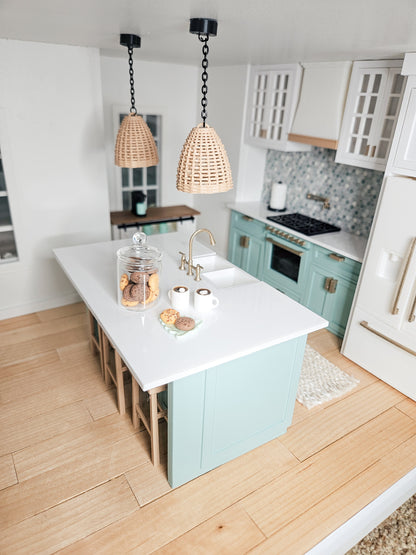 Dollhouse Kitchen Island with Sink (Unpainted), Mini Island for Your Dollhouse Kitchen, Dollhouse Island, 1:12 Scale Mini Kitchen