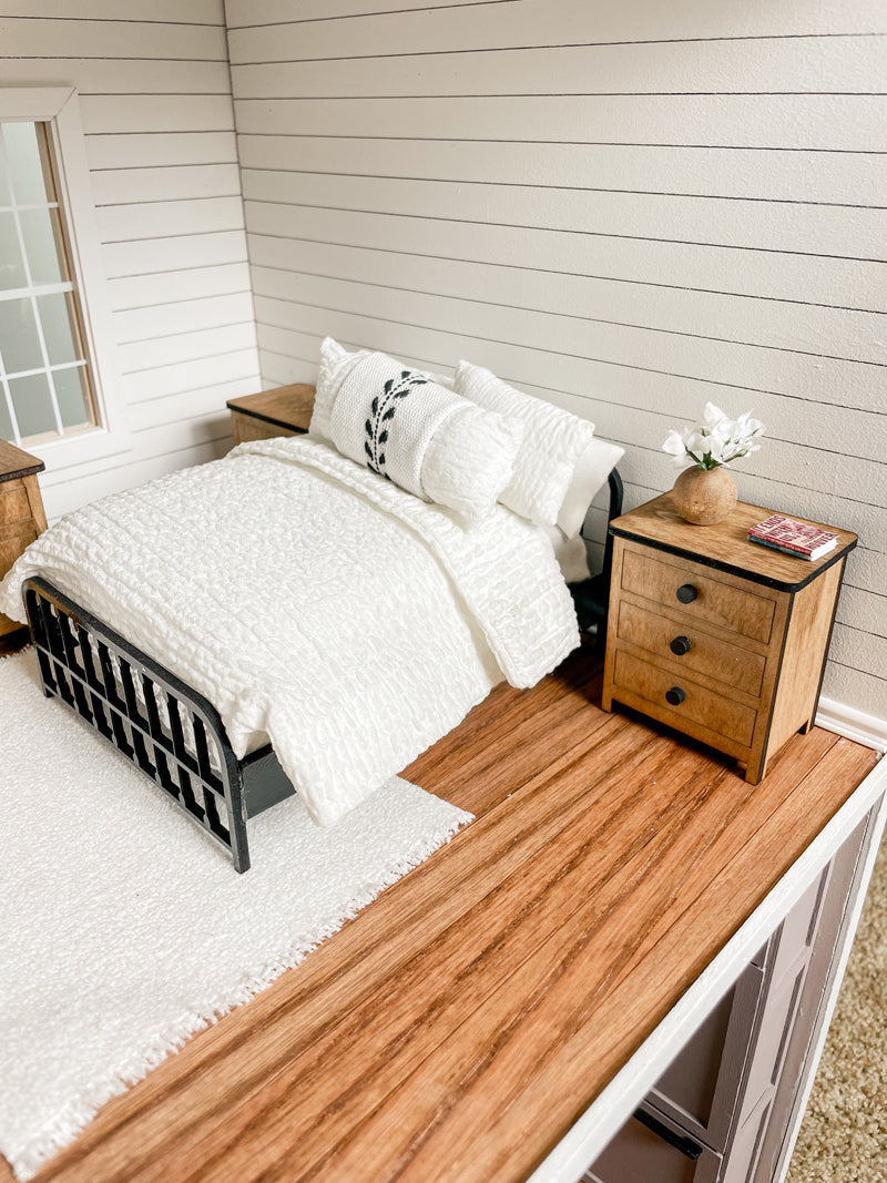 SOLD "Blue River" - Fully Furnished Dollhouse With Modern Miniature Furniture and Decor, 1:12 Scale Modern Dollhouse