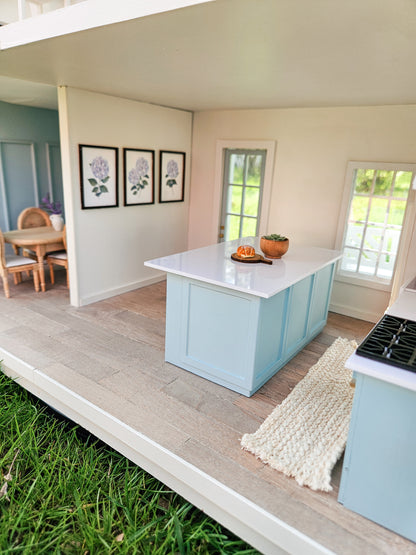 SOLD "Bluebell Lane" - Fully Furnished Dollhouse With Modern Miniature Furniture and Decor, 1:12 Scale Modern Dollhouse