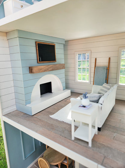 SOLD "Bluebell Lane" - Fully Furnished Dollhouse With Modern Miniature Furniture and Decor, 1:12 Scale Modern Dollhouse