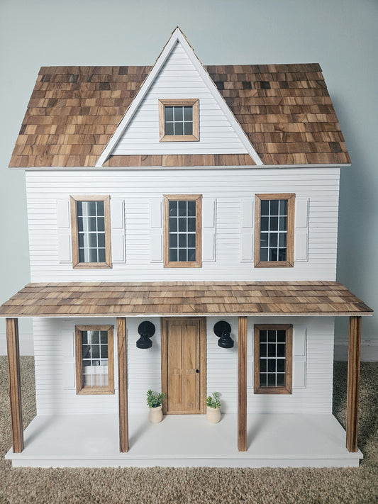 SOLD "Cedar Lane" - Fully Furnished Dollhouse, With Modern Miniature Furniture and Decor, 1:12 Scale Modern Dollhouse