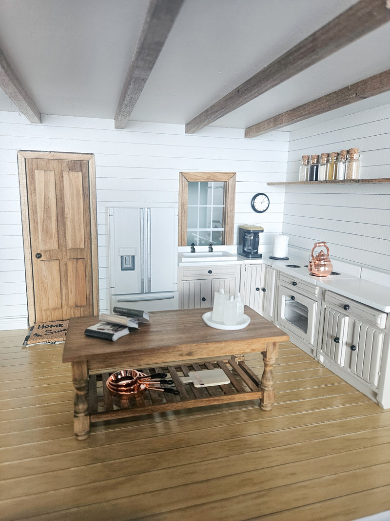 SOLD "Cedar Lane" - Fully Furnished Dollhouse, With Modern Miniature Furniture and Decor, 1:12 Scale Modern Dollhouse