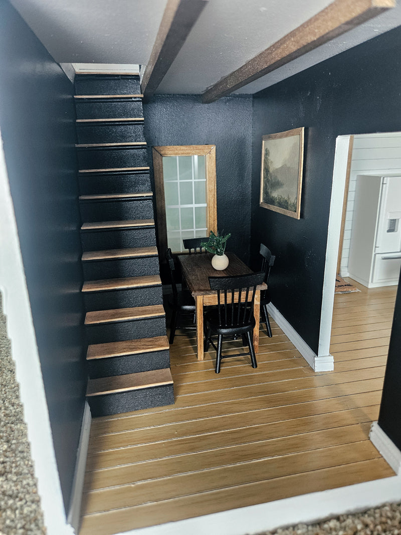 SOLD "Cedar Lane" - Fully Furnished Dollhouse, With Modern Miniature Furniture and Decor, 1:12 Scale Modern Dollhouse