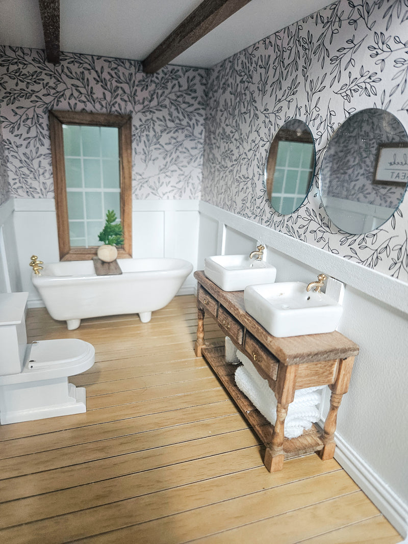 SOLD "Cedar Lane" - Fully Furnished Dollhouse, With Modern Miniature Furniture and Decor, 1:12 Scale Modern Dollhouse