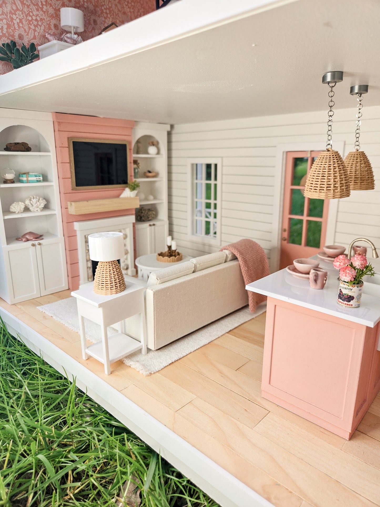 AVAILABLE FOR SALE "Coral Reef" - Fully Furnished Dollhouse With Modern Miniature Furniture and Decor, 1:12 Scale Modern Dollhouse