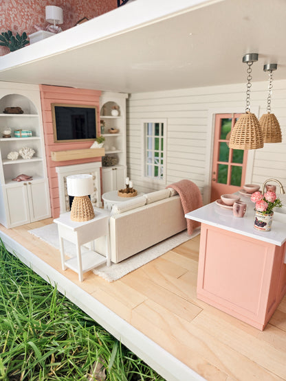 AVAILABLE FOR SALE "Coral Reef" - Fully Furnished Dollhouse With Modern Miniature Furniture and Decor, 1:12 Scale Modern Dollhouse
