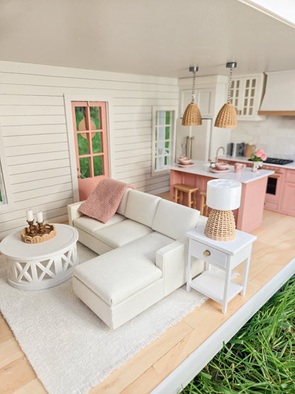 AVAILABLE FOR SALE "Coral Reef" - Fully Furnished Dollhouse With Modern Miniature Furniture and Decor, 1:12 Scale Modern Dollhouse
