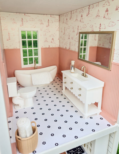 AVAILABLE FOR SALE "Coral Reef" - Fully Furnished Dollhouse With Modern Miniature Furniture and Decor, 1:12 Scale Modern Dollhouse