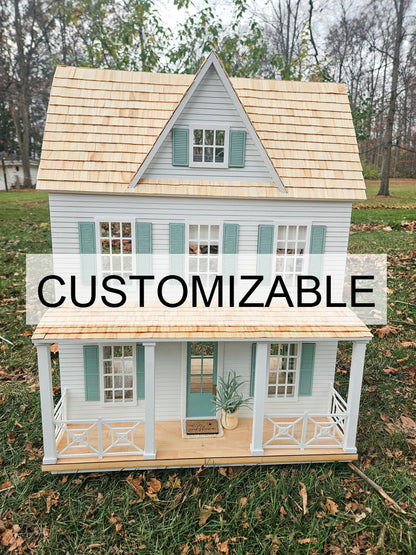 Customizable Fully Furnished Dollhouse With Modern Miniature Furniture and Decor, 1:12 Scale Modern Dollhouse