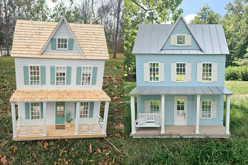 Customizable Fully Furnished Dollhouse With Modern Miniature Furniture and Decor, 1:12 Scale Modern Dollhouse