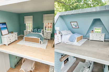 Customizable Fully Furnished Dollhouse With Modern Miniature Furniture and Decor, 1:12 Scale Modern Dollhouse