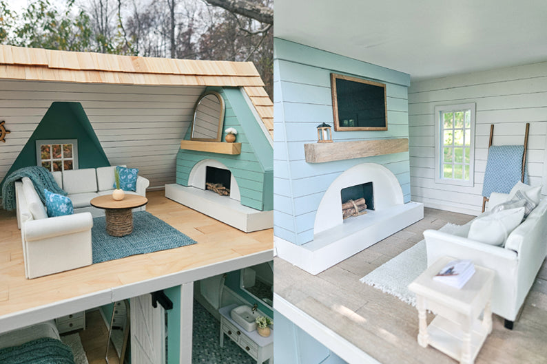 Customizable Fully Furnished Dollhouse With Modern Miniature Furniture and Decor, 1:12 Scale Modern Dollhouse