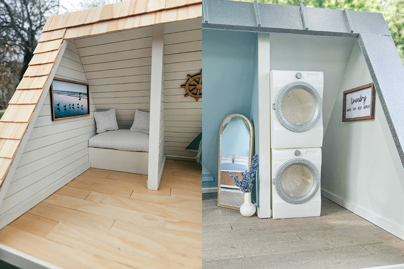 Customizable Fully Furnished Dollhouse With Modern Miniature Furniture and Decor, 1:12 Scale Modern Dollhouse