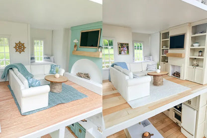 Customizable Fully Furnished Dollhouse With Modern Miniature Furniture and Decor, 1:12 Scale Modern Dollhouse