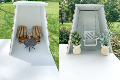 Customizable Fully Furnished Dollhouse With Modern Miniature Furniture and Decor, 1:12 Scale Modern Dollhouse