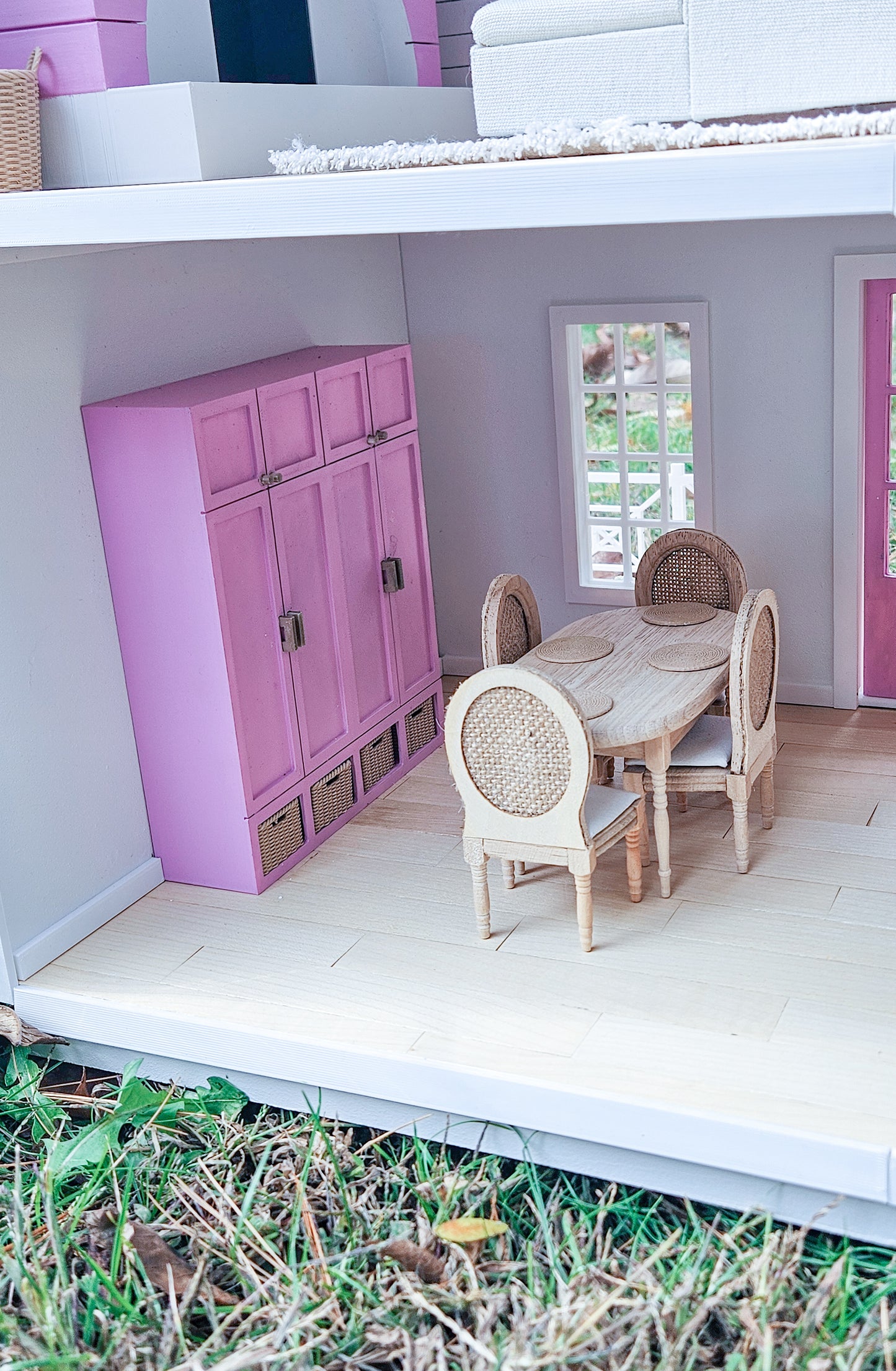 SOLD "Hamptons House" - Fully Furnished Dollhouse With Modern Miniature Furniture and Decor, 1:12 Scale Modern Dollhouse