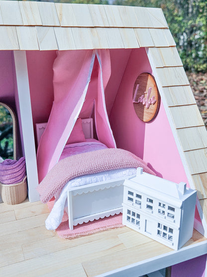 SOLD "Hamptons House" - Fully Furnished Dollhouse With Modern Miniature Furniture and Decor, 1:12 Scale Modern Dollhouse