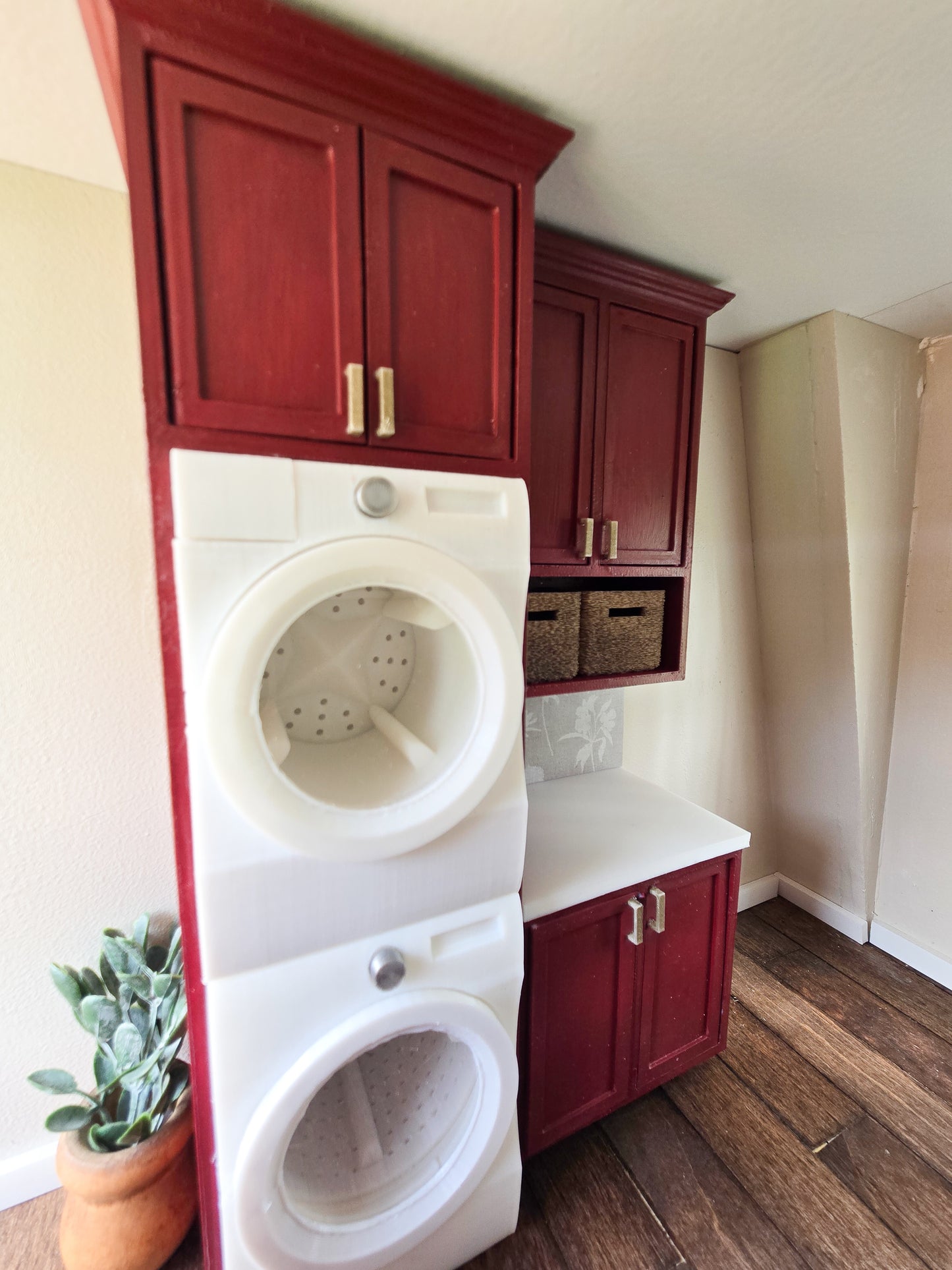 SOLD "Scarlet Drive" - Fully Furnished Dollhouse With Modern Miniature Furniture and Decor, 1:12 Scale Modern Dollhouse