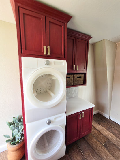 SOLD "Scarlet Drive" - Fully Furnished Dollhouse With Modern Miniature Furniture and Decor, 1:12 Scale Modern Dollhouse