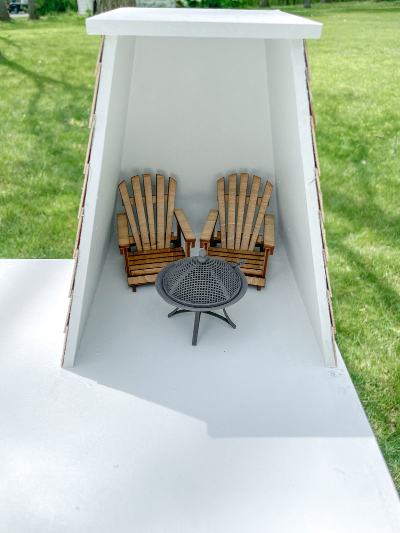 SOLD "Seacrest Lane" - Fully Furnished Dollhouse With Modern Miniature Furniture and Decor, 1:12 Scale Modern Dollhouse