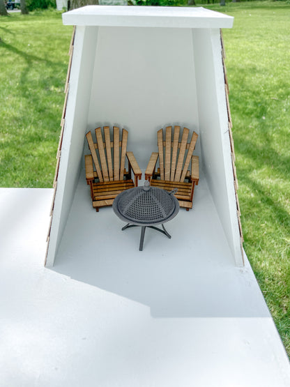 SOLD "Seacrest Lane" - Fully Furnished Dollhouse With Modern Miniature Furniture and Decor, 1:12 Scale Modern Dollhouse