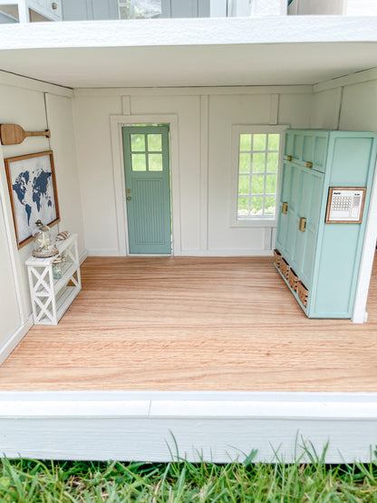 SOLD "Seacrest Lane" - Fully Furnished Dollhouse With Modern Miniature Furniture and Decor, 1:12 Scale Modern Dollhouse