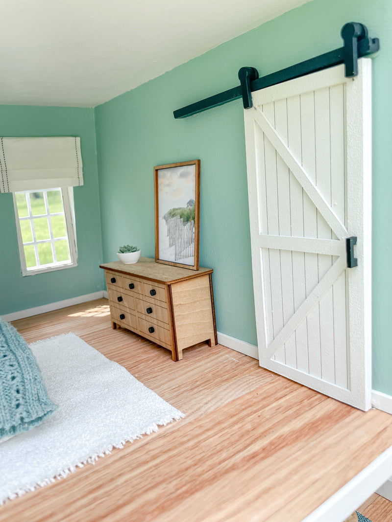 SOLD "Seacrest Lane" - Fully Furnished Dollhouse With Modern Miniature Furniture and Decor, 1:12 Scale Modern Dollhouse