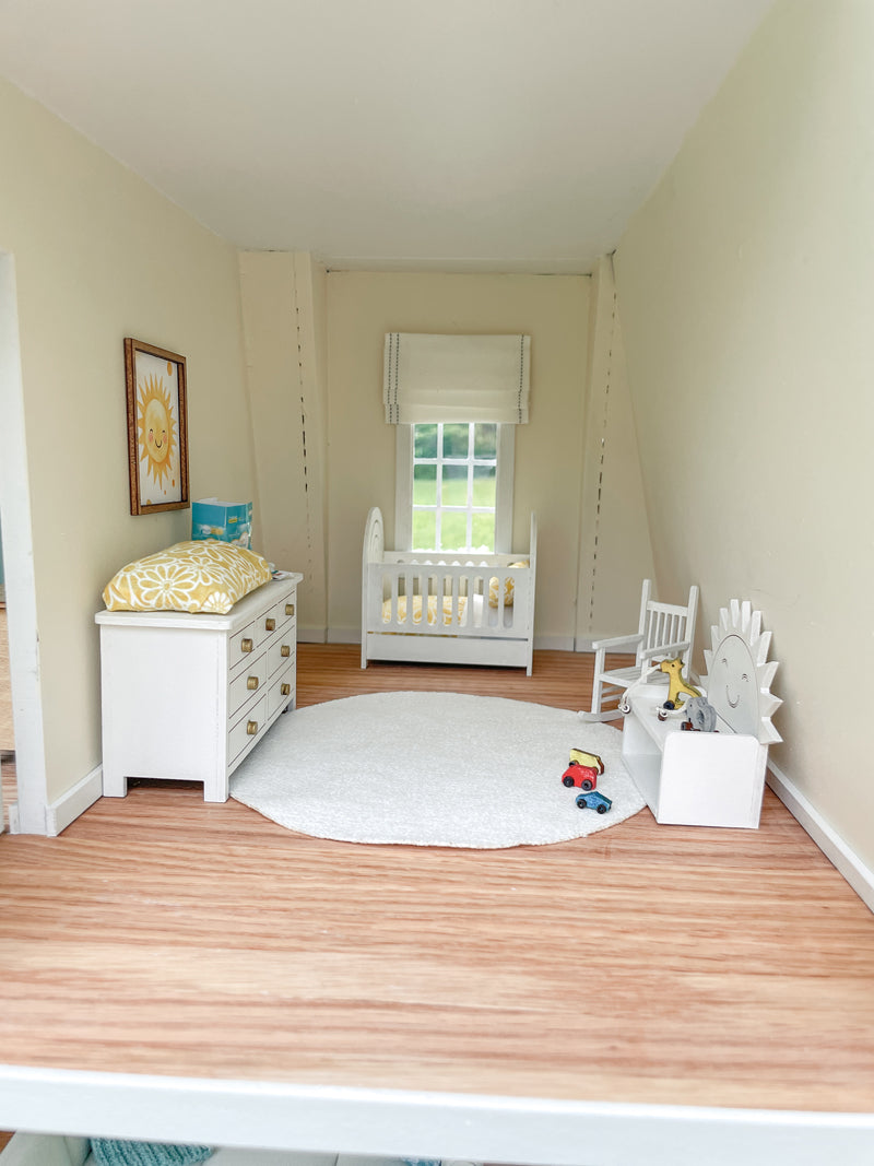 SOLD "Seacrest Lane" - Fully Furnished Dollhouse With Modern Miniature Furniture and Decor, 1:12 Scale Modern Dollhouse