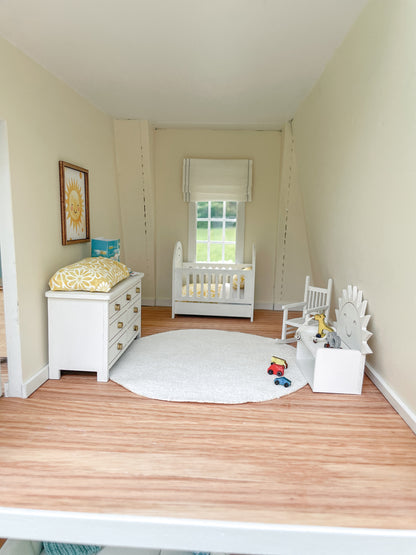 SOLD "Seacrest Lane" - Fully Furnished Dollhouse With Modern Miniature Furniture and Decor, 1:12 Scale Modern Dollhouse