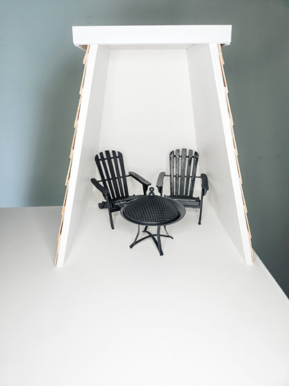 SOLD "Seaglass Ave" - Fully Furnished Dollhouse With Modern Miniature Furniture and Decor, 1:12 Scale Modern Dollhouse