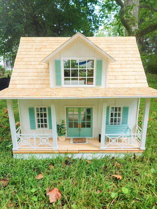SOLD "Seashore Drive" - Fully Furnished Dollhouse With Modern Miniature Furniture and Decor, 1:12 Scale Modern Dollhouse