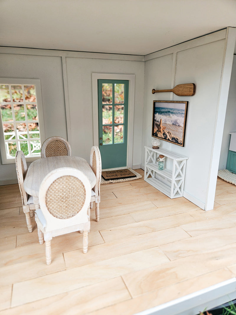 SOLD "Serene Seas" - Fully Furnished Dollhouse With Modern Miniature Furniture and Decor, 1:12 Scale Modern Dollhouse