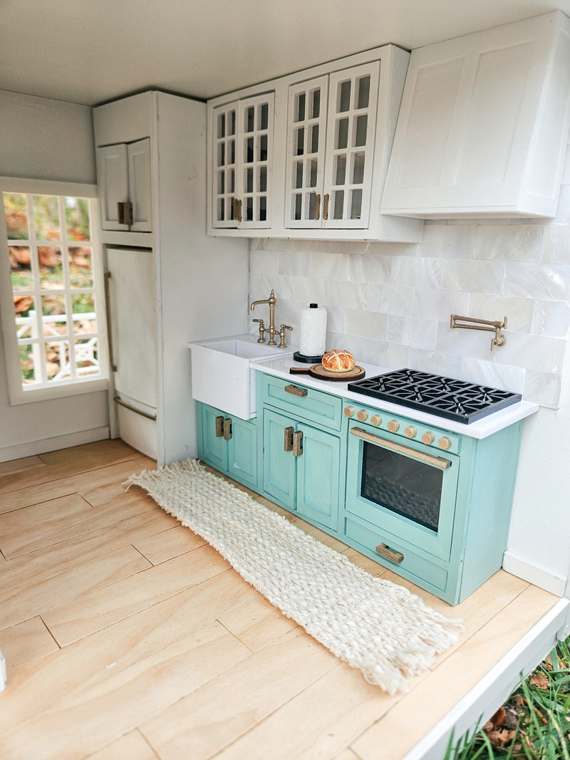 SOLD "Serene Seas" - Fully Furnished Dollhouse With Modern Miniature Furniture and Decor, 1:12 Scale Modern Dollhouse