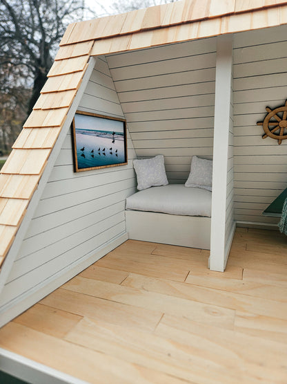 SOLD "Serene Seas" - Fully Furnished Dollhouse With Modern Miniature Furniture and Decor, 1:12 Scale Modern Dollhouse