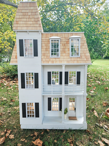 SOLD "Sweet Magnolia" - Custom Fully Furnished Dollhouse With Modern Miniature Furniture and Decor, 1:12 Scale Modern Dollhouse