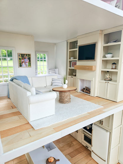 SOLD "Sweet Magnolia" - Custom Fully Furnished Dollhouse With Modern Miniature Furniture and Decor, 1:12 Scale Modern Dollhouse