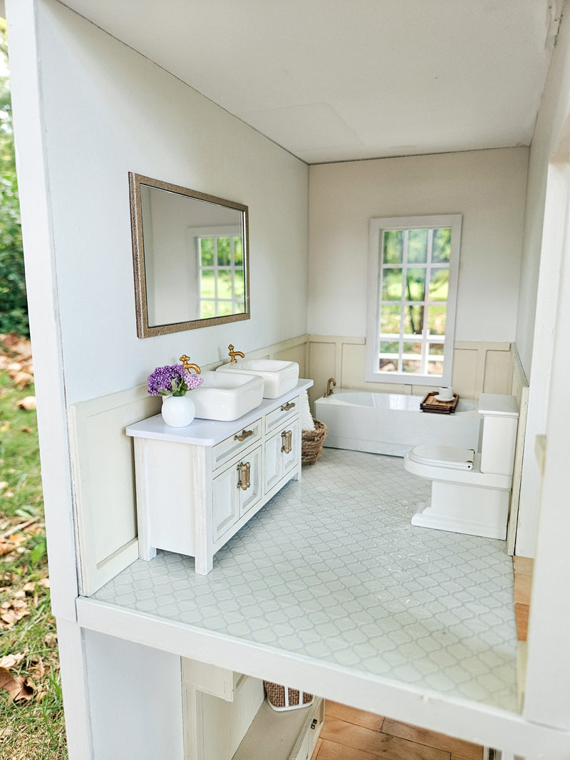 SOLD "Sweet Magnolia" - Custom Fully Furnished Dollhouse With Modern Miniature Furniture and Decor, 1:12 Scale Modern Dollhouse