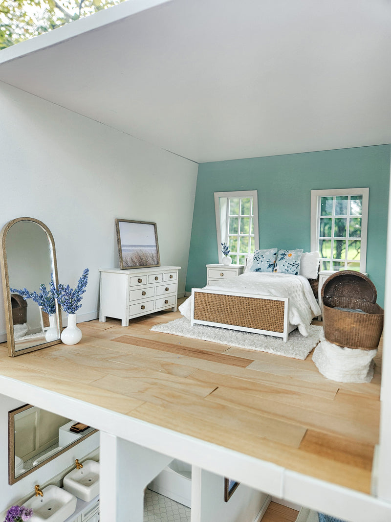 SOLD "Sweet Magnolia" - Custom Fully Furnished Dollhouse With Modern Miniature Furniture and Decor, 1:12 Scale Modern Dollhouse