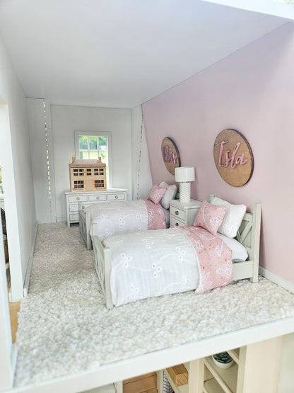 SOLD "Sweet Magnolia" - Custom Fully Furnished Dollhouse With Modern Miniature Furniture and Decor, 1:12 Scale Modern Dollhouse