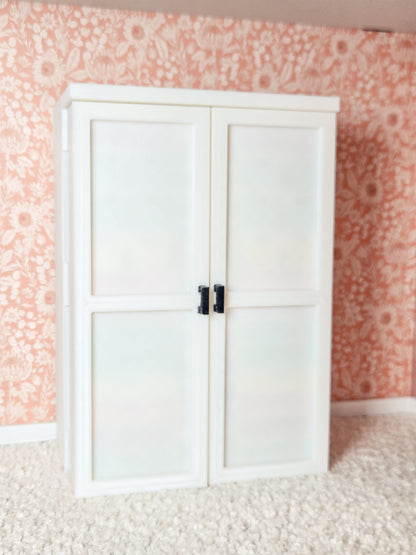 Dollhouse Miniature Craft Cabinet with Opening Doors and Drawers, 1:12 Scale Craft Cabinet