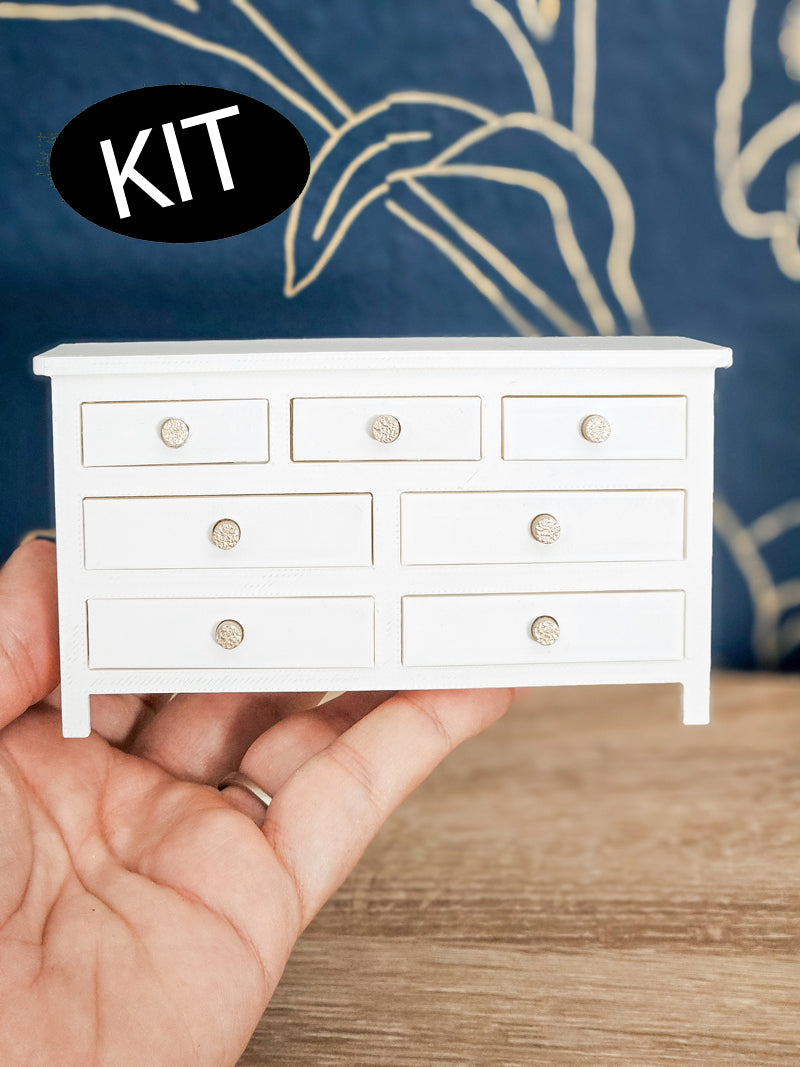 Dollhouse Miniature Dresser, Dollhouse Dresser, Mini Decor, Dollhouse Accessories, Mini Dresser, Bedroom Dresser, 1:12 Scale