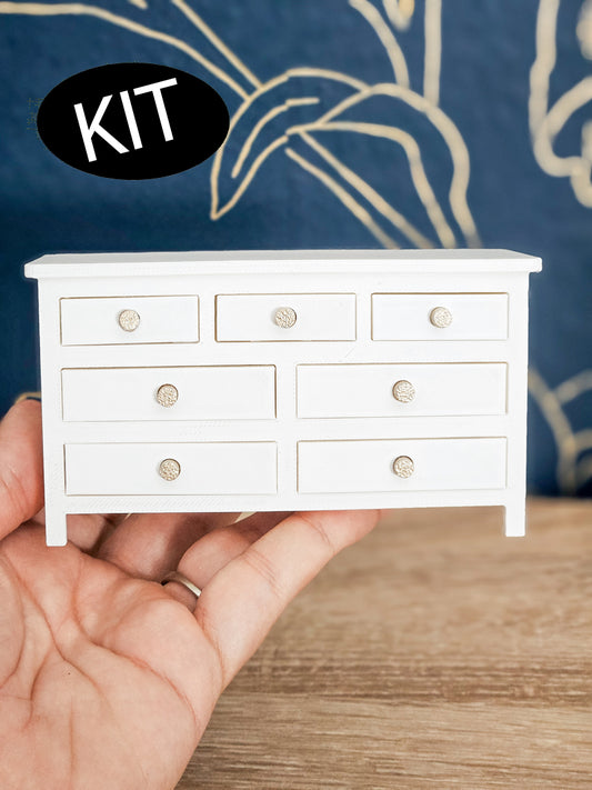 Dollhouse Miniature Dresser, Dollhouse Dresser, Mini Decor, Dollhouse Accessories, Mini Dresser, Bedroom Dresser, 1:12 Scale