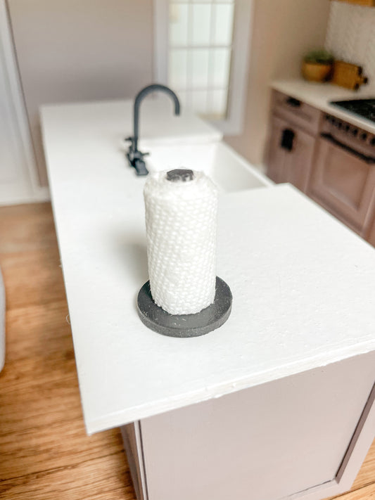 Dollhouse Miniature Paper Towel Holder, 1:12 Scale, Mini Paper Towel