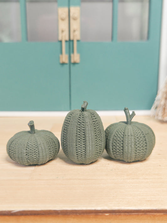Dollhouse Miniature Wicker Pumpkins (Small), Dollhouse Pumpkins, Mini Fall Decor, Dollhouse Accessories, 1:12 Scale